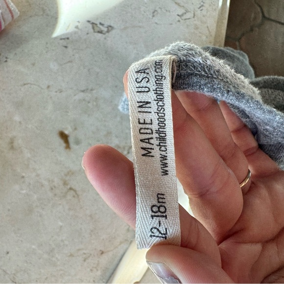 Childhoods Peplum Sweatshirt 12-18M Gray Scandi Thermal Knit Cottagecore Top - Picture 5 of 5